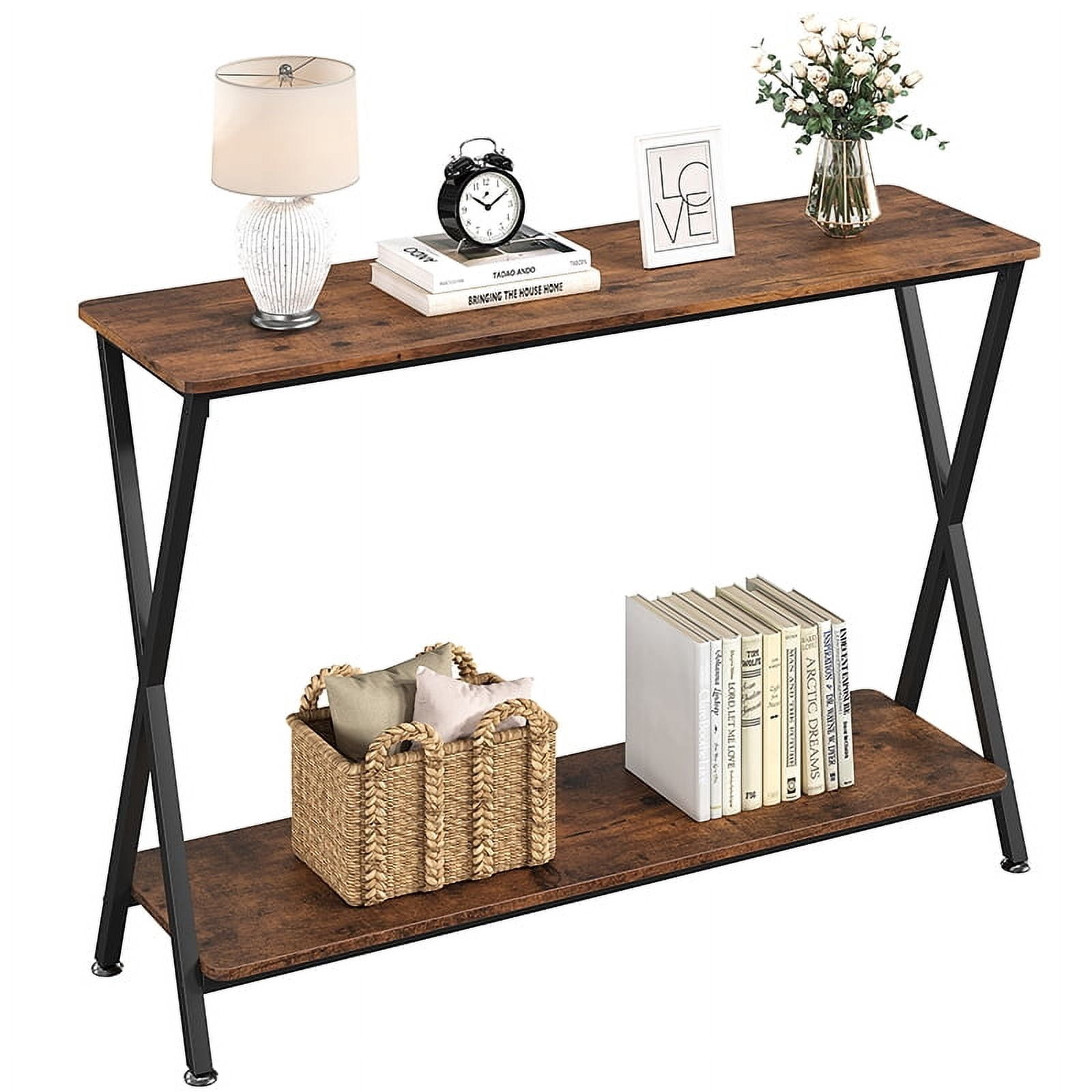 Whizmax 41.3 in Sofa Tables Narrow Entryway Table with Outlet, Shelf ...