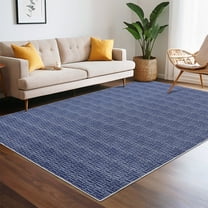 Garvee 9'x12' Area Rug Modern Area Rugs for Living Room Bedroom Farmhouse Non Slip Low Pile Rugs, Blue