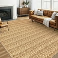 thumbnail image 1 of Garvee 9'x12' Contemporary Braided Print Area Rug Low Pile Stain-Resistant Soft Foldable Accent Rug for Dining Room Home Office, Camel, 1 of 8