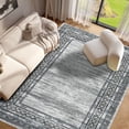 thumbnail image 1 of Garvee 9'x12' Modern Bordered Area Rug Floral Washable Rugs Non-Shedding Stain-Resistant Rugs for Dining Room Home Office, Gray Green, 1 of 7