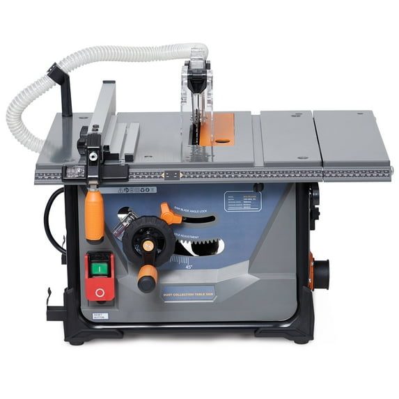 Garvee Dust-Free Table Saw,8.5 Inch 5A Multi-Function Saw, Frame 45º-90º Blade Angle, No-Load Speed Of About 5000RPM, Compact Table Saw, Dust Rate 98%, For Wood, Plastic Diy Woodworking