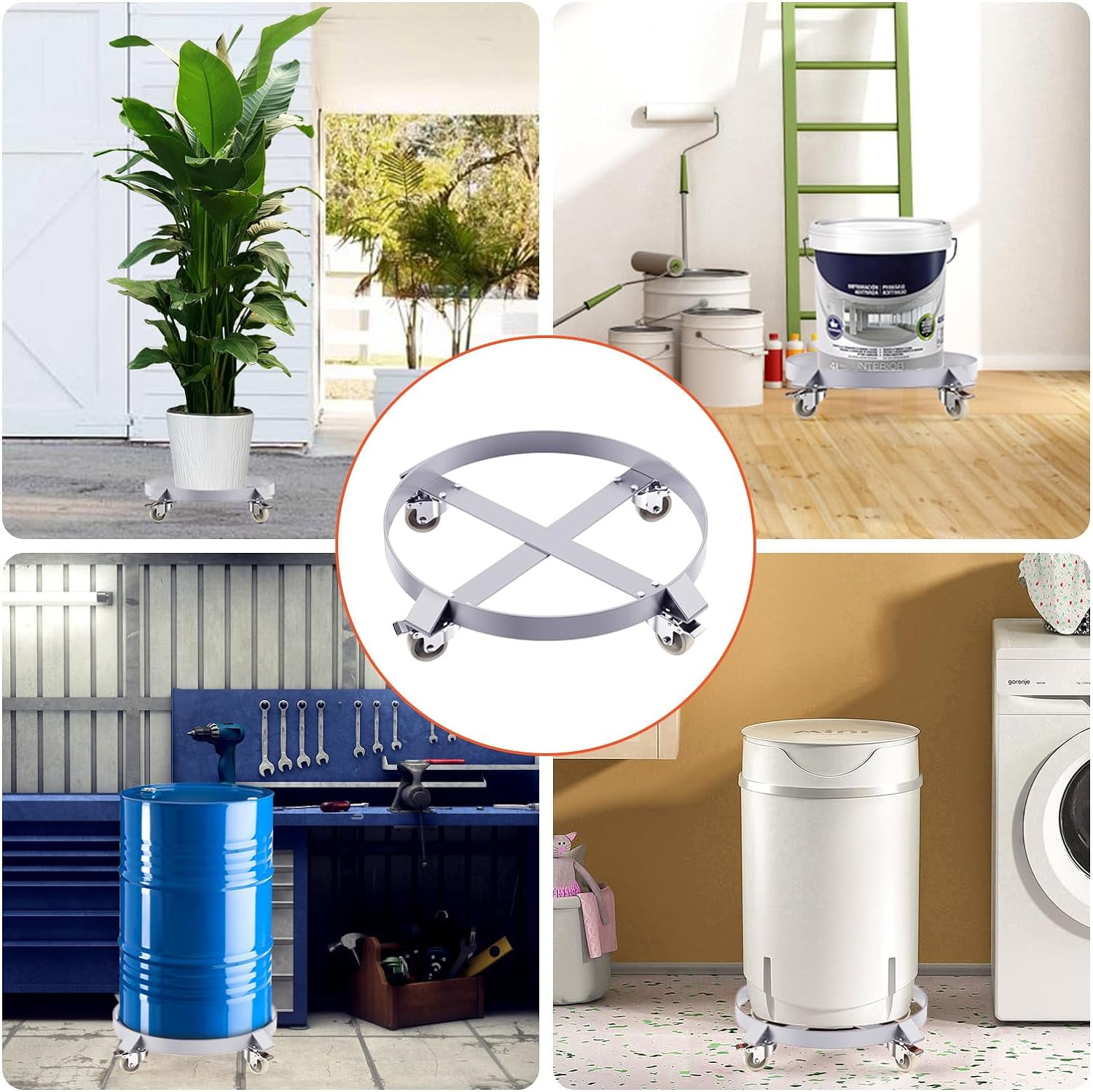 Whizmax Heavy Duty 55 Gallon Drum Dolly Set of 4, 1000lbs Load Capacity