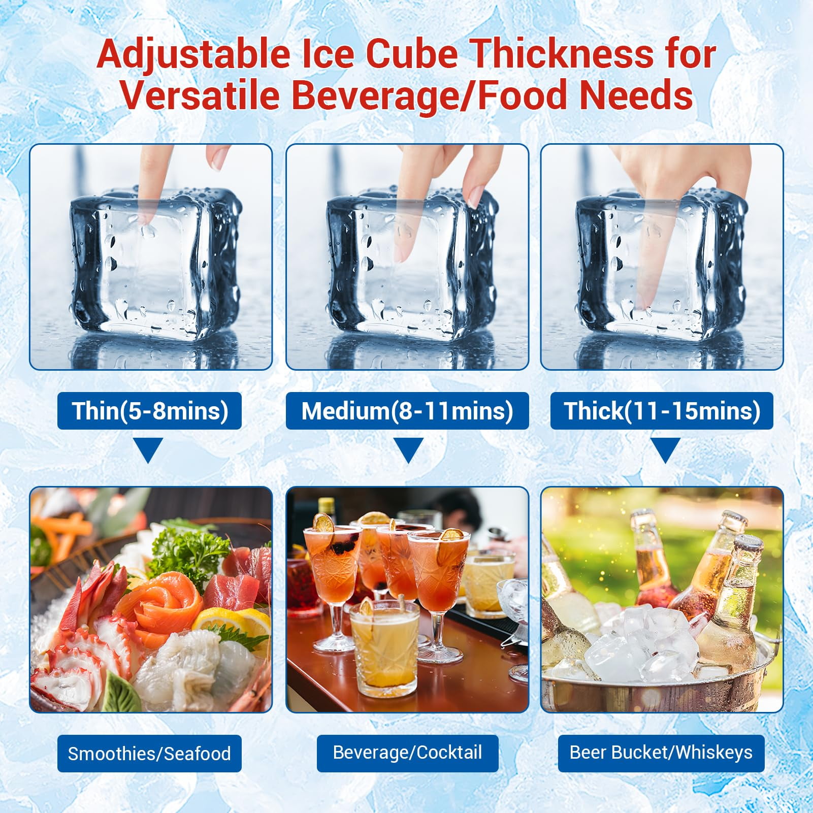 Garvee Ice Makers Countertop, Ice Maker Countertop,Stainless Steel Ice ...