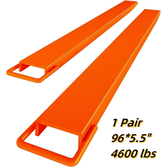 Whizmax Pallet Fork Extensions, 5.5 ×96" Forklift Extensions, 4600LBS Lifting Capacity,Heavy Duty Steel Pallet Forklift Extensions, 1 Pair for Forklift Lift Truck Forklift Loaders,Orange