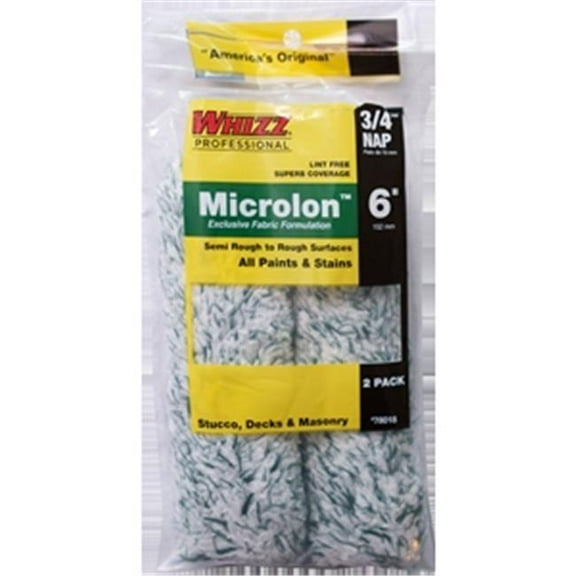 Whizz 732087780185 78018 6 in. Microlon 0.75 in. Nap Mini Roller, Pack of 2