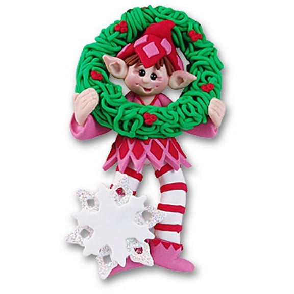 Whizzo Elf Handmade Polymer Clay Personalized Christmas Ornament