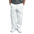 thumbnail image 1 of Whlbf Cargo Pants for Men under $10,Mens and Big Mens Flex Cargo,Men Fitness Cargo Pants Trouserss Drawstring Elastic Waist Solid Color Pocket Trousers Loose, 1 of 6