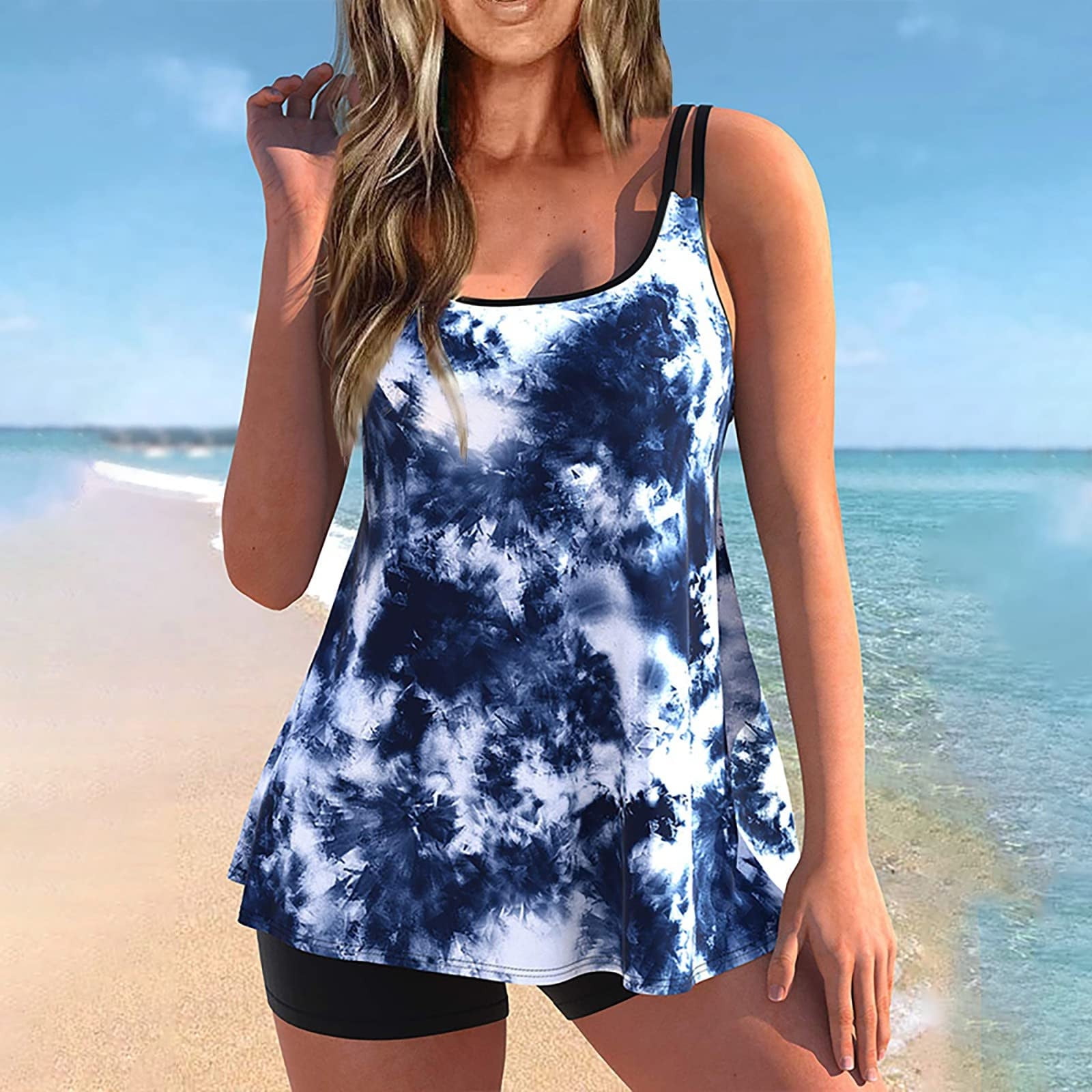 Whlbf Clearance Swimsuit Women TwoPiece Swimsuit Plus Size Print