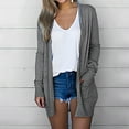 thumbnail image 1 of Whlbf Clearance Womens Coat Ladies Solid V-neck Cardigan Long Sleeve Pockets Outerwear, 1 of 6