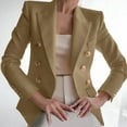 thumbnail image 1 of Whlbf Plus Size Womens Coats,Women Buttons Long Sleeve Solid Office Coat Cardigans Suit Jacket Long Outwear, 1 of 6
