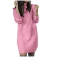 thumbnail image 1 of Whlbf Sweater Dresses for Women Casual Solid Knitting Slimming High Collar Long Sleeve Round-neck Sweaters Dress, 1 of 5