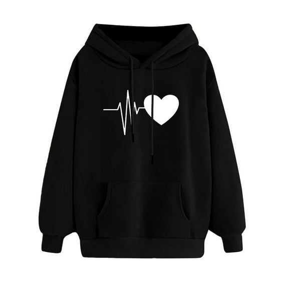 Whlbf Sweatshirts For Women Womens Winter Hoodie Sweatshirt Pullover Tops Long Sleeved Comfortable