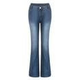 thumbnail image 1 of Whlbf Women Mid Waisted Denim Jeans Embroidery Stretch Button Straight Pants Jeans Ladies Embroidered Washed Slim Jeans Size Xxxxl, 1 of 5