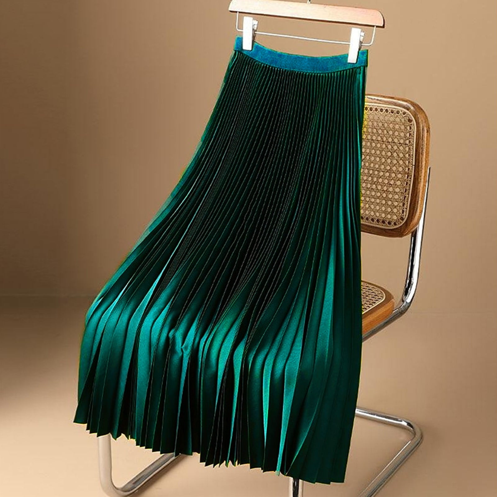 0040~MM4 High-Rise Waist Accordion Asymmetrical Skirt