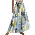 thumbnail image 1 of Whlbf Womens Skirts Midi Length Plus Size,Women Printing Bandage Casual Ruched Ruffles Elastic Waist Skirts, 1 of 3