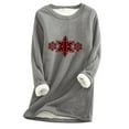 thumbnail image 1 of Whlbf Womens Sweatshirt Christmas Printing Long Sleeve Winter Loose Round Neck Tops, 1 of 2