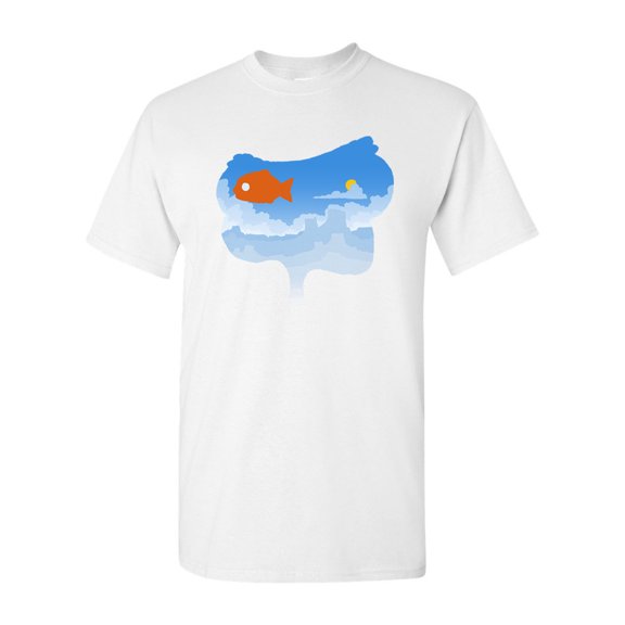 Who Am I Sea Ocean Fly Goldfish Salih Gonenli Artworks Funny DT Adult T-Shirt Tee