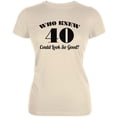 thumbnail image 1 of Who Knew 40 Could Look So Good Cream Juniors Soft T-Shirt - Medium, 1 of 1