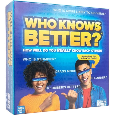 Who Knows Better? Family Card Game of Blindfolded Superlatives by What Do You Meme? Family