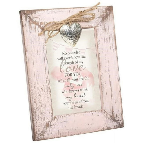 Who Knows My Heart From Inside Blush Pink Distressed Locket Easel Back Picture Frame