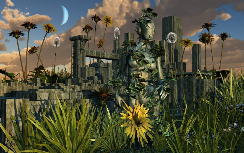 Who Knows What Secrets Are Hidden At The Bottom Of The Garden Canvas Art - Mark StevensonStocktrek Images (36 x 23)