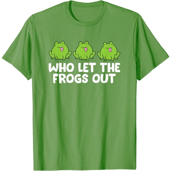 Who Let The Frogs Out Cute Frog Squad Frog Lovers Unisex T-Shirt for Men Women Kids,Lime Color,Size YM
