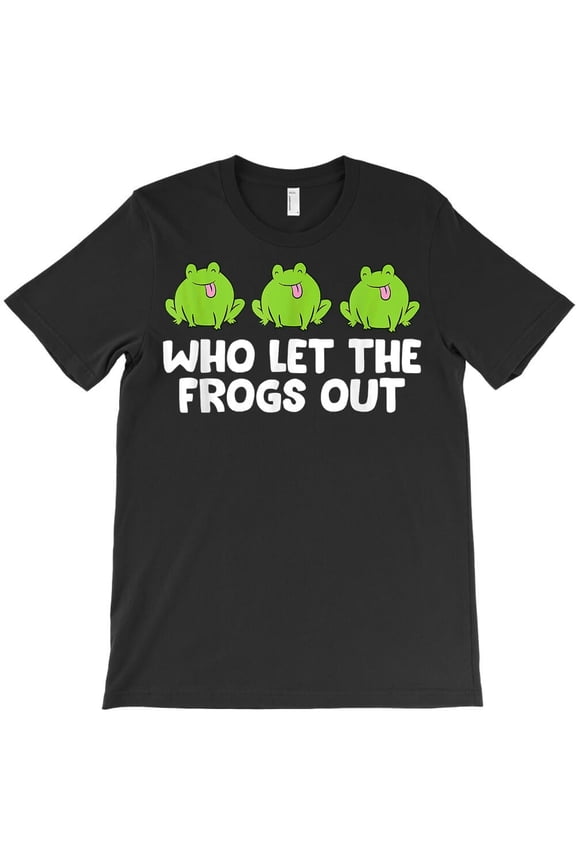 Who Let The Frogs Out Funny Cute Frog Squad Frog Lovers Graphic - Top Pick H409 T-Shirt, for Men and Women, Up to Size 5XL