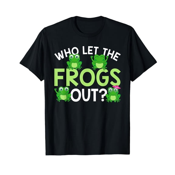 Who Let The Frogs Out Funny Frog Lovers MM T-Shirt