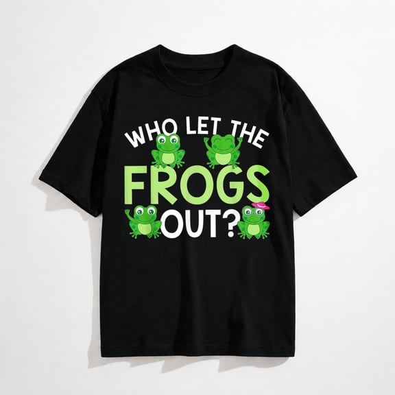 Who Let The Frogs Out Funny Frog Lovers MM T-Shirt