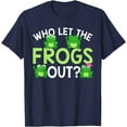 thumbnail image 1 of Who Let The Frogs Out Funny Frog Lovers Unisex T-Shirt for Men Women Kids,Navy Color,Size YXS, 1 of 5
