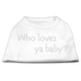 thumbnail image 1 of Pet Dog  Cat Shirt Rhinestone, "Who Loves Ya Baby?", 1 of 9