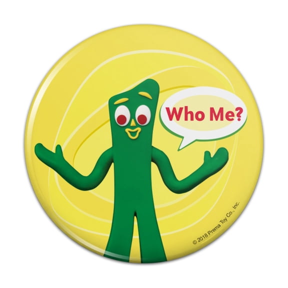 Who Me? - Gumby Clay Art Kitchen Refrigerator Locker Button Magnet