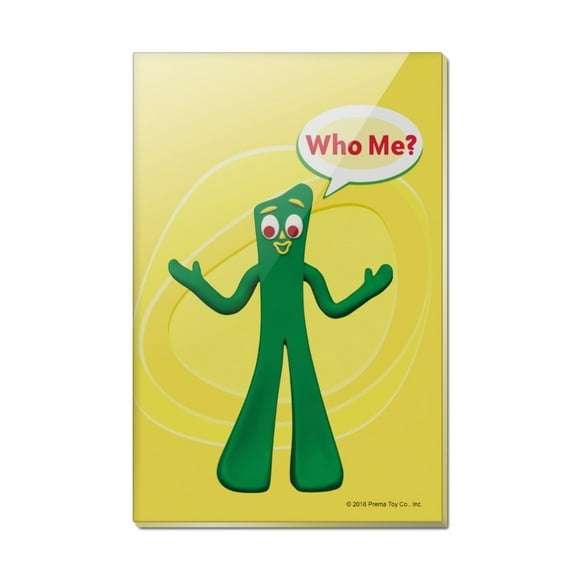 Who Me? - Gumby Clay Art Rectangle Acrylic Fridge Refrigerator Magnet