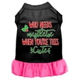 thumbnail image 1 of Mirage Pet Who Needs Mistletoe Screen Print Dog Dress Black with Bright Pink Med, 1 of 2