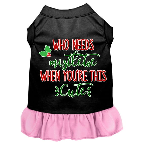 Christmas Pet Dog Cat Dress Screen Printed, "Who Needs Mistletoe"