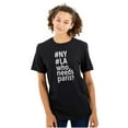 thumbnail image 1 of Who Needs Paris Hashtag NY LA Fashion Women's Plus Size Graphic Tee Brisco Brands 2X, 1 of 5