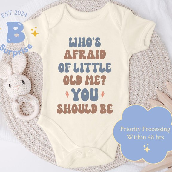 Who'S Afraid Of Me? Boy Baby Bodysuit, Funny Baby Boy Onesie, Infant Outfit, Playful Boy Baby Clothes Cute Baby Onesie, BABY BODYSUIT LAT 4424