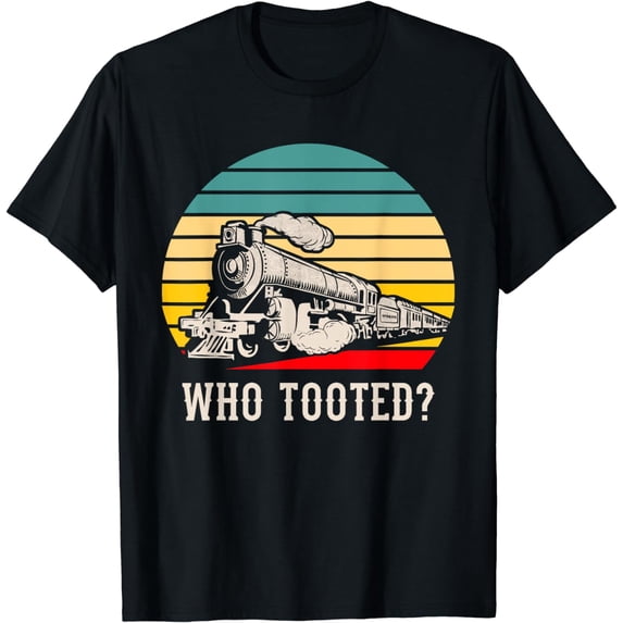 Who Tooted Funny Train Lovers Vintage T-Shirt
