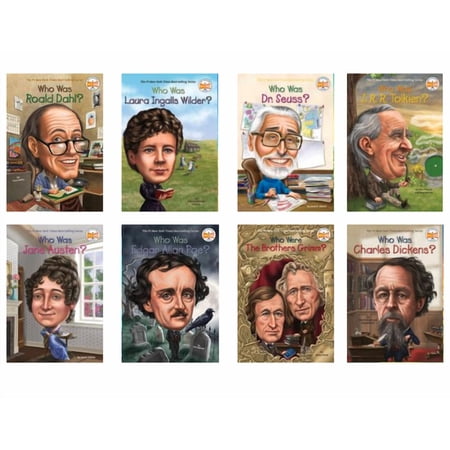 Who Was ? Series Authors Set : Who Was Laura Ingalls WIlder? Who Was Jane Austen? Who Was J.R.R. Tolkien? Who Was Dr. Seuss?; The Brothers Grimm? WHO Was Roald Dahl? ++(Paperbacks)