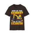 thumbnail image 1 of Who is the Hammer Me On the Excavator Heavy Machinery Humor Unisex T-Shirt, 1 of 4