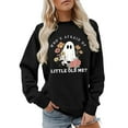 thumbnail image 1 of Who's Afraid Of Little Old Me Halloween Ghost Sweatshirts for Women Long Sleeve Crewneck Cute Ghost Graphic Pullover Tops, 1 of 4