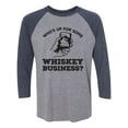 thumbnail image 1 of Who's Up For Some Whiskey Business? Unisex 3/4 Sleeve Baseball Raglan Tee, 1 of 2