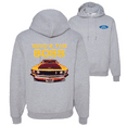 thumbnail image 1 of Who's the Boss Yellow 1969 Mustang 302 F&B Front & Back Cars Hoodie Sweatshirt, 1 of 1