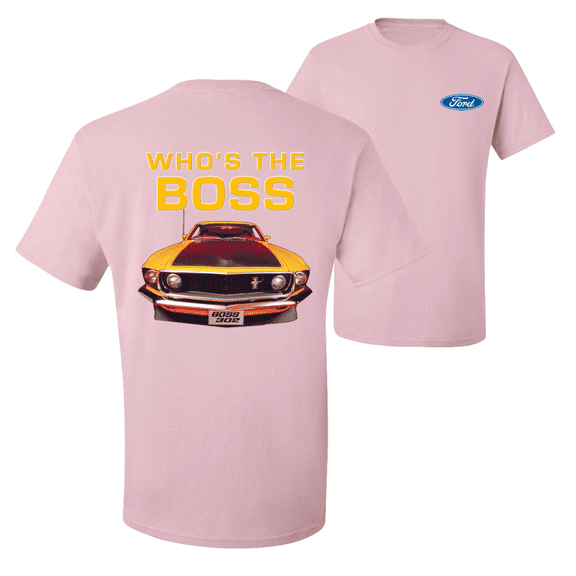 Who's the Boss Yellow 1969 Mustang 302 F&B Front & Back Cars T-Shirt