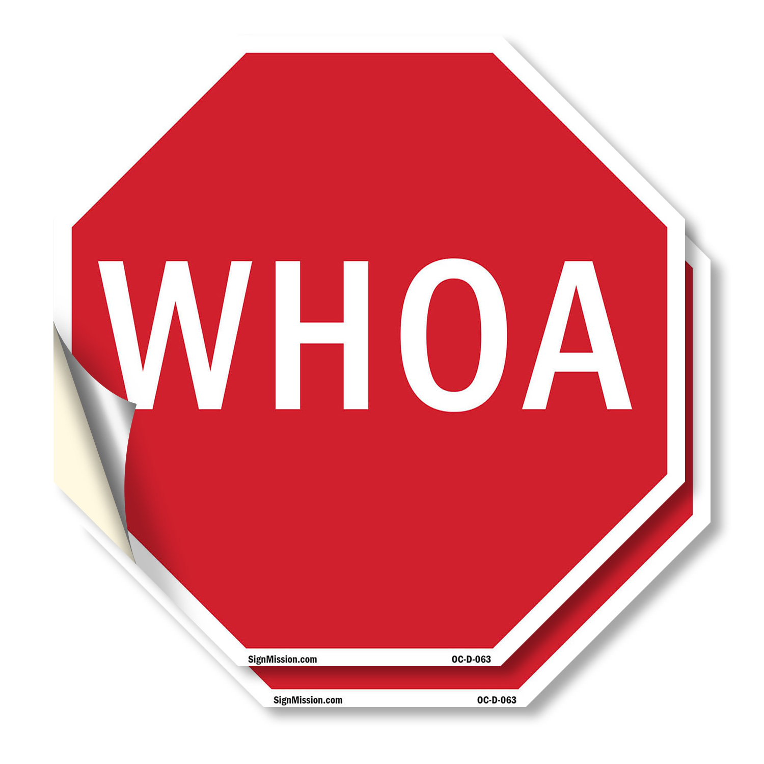 Whoa (2 Pack) 18 inch X 18 inch Octagon Vinyl Label Decal Sticker ...