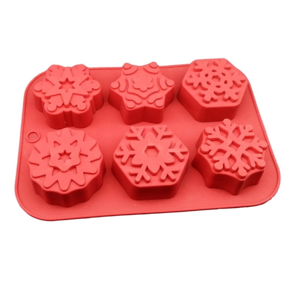 Whoamigo 6 Cavities Snowflake Shape Chocolate Moulds Silicone Material Mould Making Candy