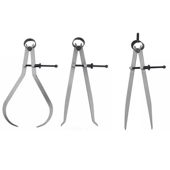 Whoamigo 8 inches Inside Spring Outside Divider Caliper Set Calipers Measuring Tool for Wood Turning Lathe Projects 3 Pack