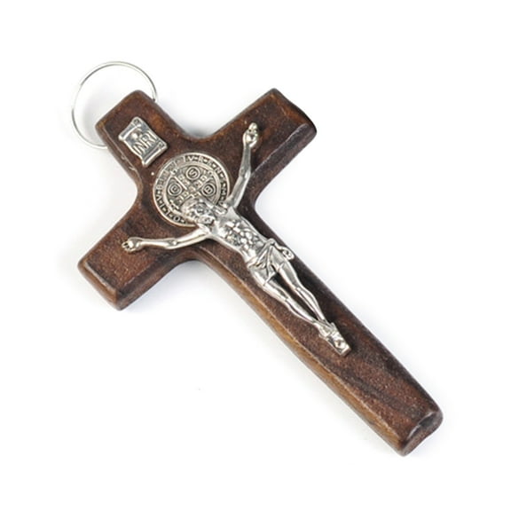 Whoamigo Handmade Wood Cross, Jesus Crucifix Wall Decoration for Religious Jewelry Pendant Making, Prayer Hand Holding