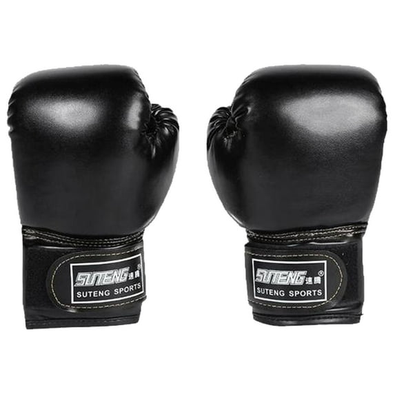 Whoamigo Kids Adjustable PU Boxing Gloves, Black