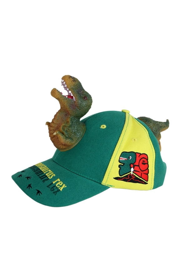 Kids Baseball Cap - Funny 3D Dinosaur Embroidery, Adjustable